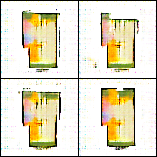Four generated floorplan image variations from the conditional GAN research implementation